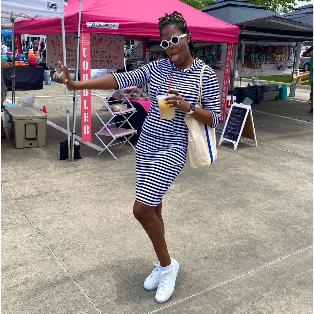 Tall Friendly Striped Hoodie Dress